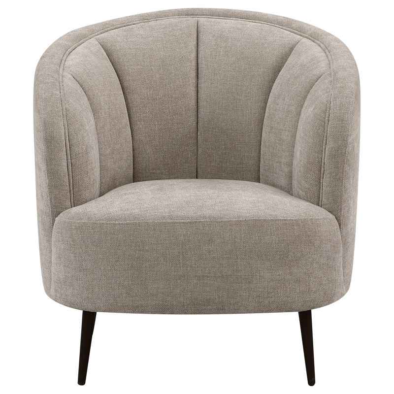 Corrigan Studio Ellorie Beige Upholstered Channel Back Curved Chair Wayfair